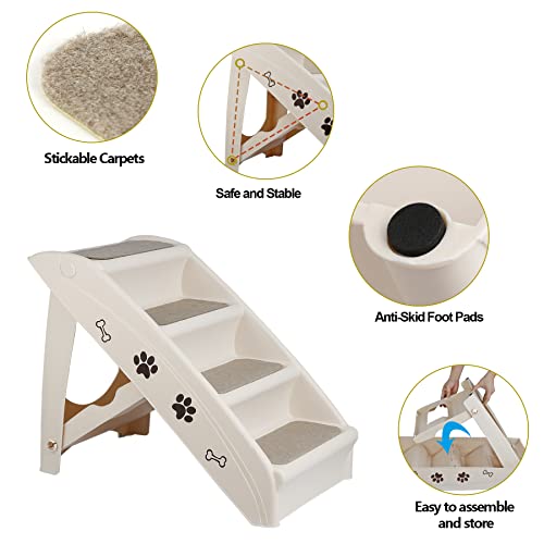 ZENY Dog Stairs for Bed 20" H, 4-Step Dog Steps for High Bed - Image 4