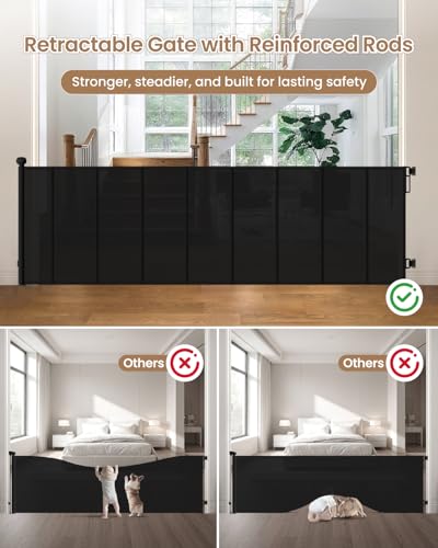 100" Extra Wide Retractable Baby Gate, Extra Long Indoor Pet Gate - Image 5