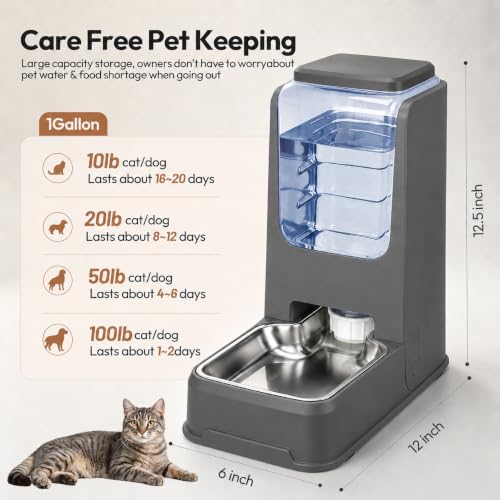 Automatic Cat Feeder and Water Dispenser Set with St - Image 4