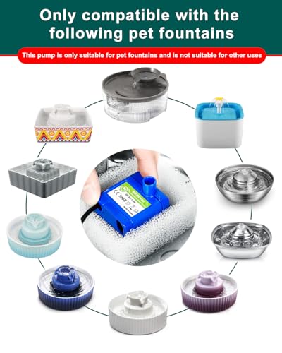 Cat Water Fountain Pump, for 360° Cupcake Ceramic Pet | Pet Essentials - Image 3