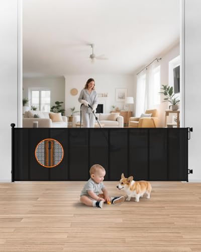 100" Extra Wide Retractable Baby Gate, Extra Long Indoor Pet Gate - Image 2