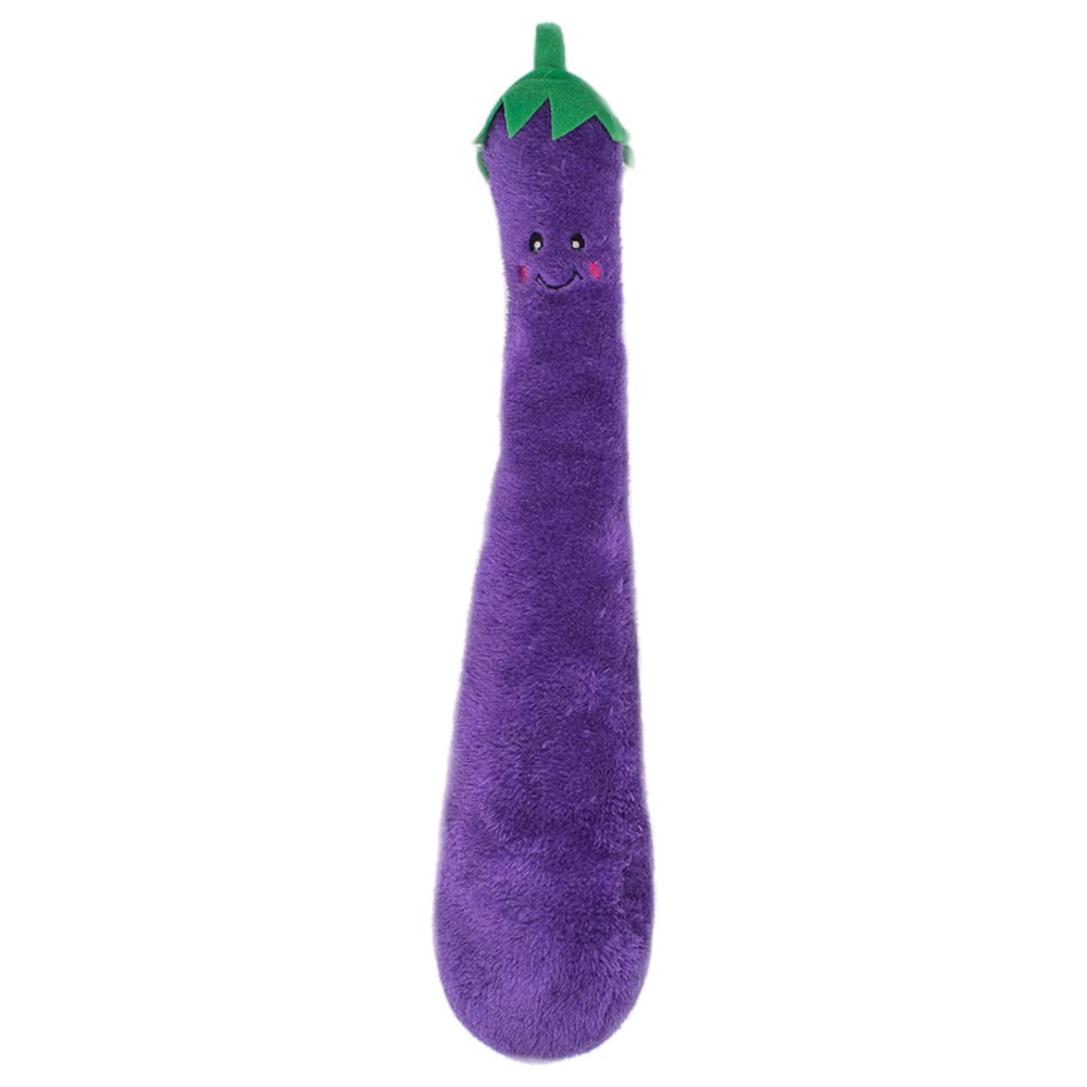 ZippyPaws Jigglerz - Dog Squeaky Toys to Keep Them Busy, Funny Food Plush for Small, Medium, & Large Dogs, Cute Stuffed Puppy Toy, Pet Products, Gift for All Breeds, Interactive Squeaker - Eggplant