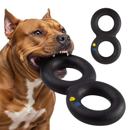 Goughnuts - Dog Toys for Aggressive Chewers - Virtually Indestructible Pull Toy for Large Breeds Such as Pit Bulls and German Shepherds - Heavy Duty Tug Dog Toy - Large - Black