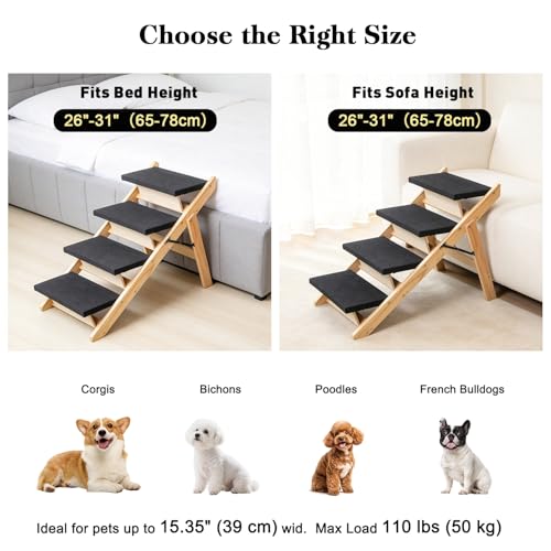 BRIKY 2-in-1 Dog Stairs/Ramp with 4 Steps, Foldable Dog - Image 6