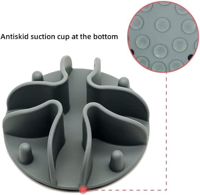 Slow Feeder Insert for Dogs & Cats, 3 Sizes Food-Grade Silicone Anti-Choking Puzzle Feeder, Non-Slip Suction Cup Design, Fits Most Bowls, Bloat Stop Pet Feeding Solution