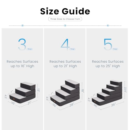 Garnpet 4-Step Adjustable Dog Stairs for Beds, Dog Steps - Image 8