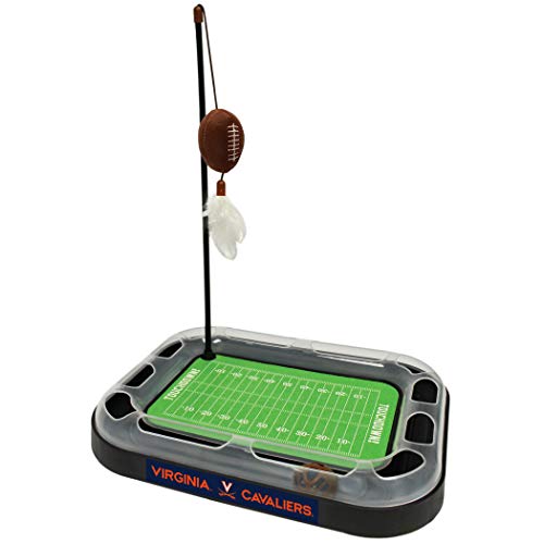 Pets First CAT Scratcher & Plush Football Toy with Catnip, Feather & Jingle Bell Interactive Ball - 5-in-1 Kitty Toy