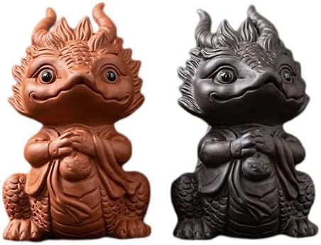 Zisha Dragon Tea Pet, Handmade Purple Clay Tea Pet for Kung Fu Tea Tray, Decorate Tea Tray Accessories