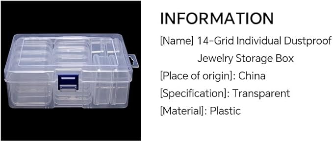Bead Storage Box Clear Plastic Organizer Containers with Hinged Lids for Bracelet Making Nail Art Seed Beads Stack Craft Case Travel-Friendly Design (14pcs)