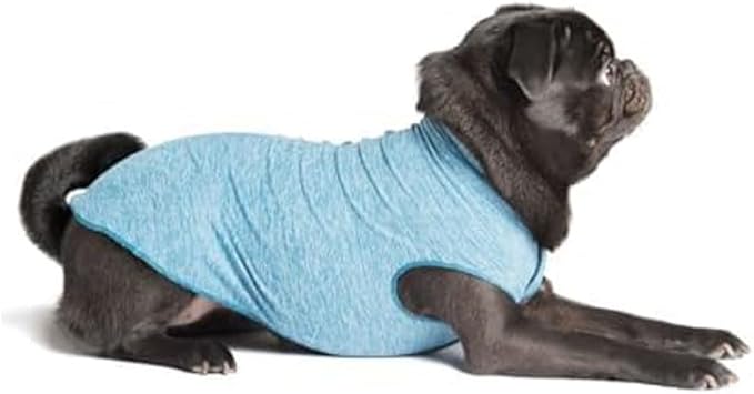 Goldpaw Dog Sun Shirt with UV Protection - Lightweight, Cooling Sun Protection Clothing for Dogs - Reduce Heat Absorption - Pet Clothes Made in The USA - Machine Washable - Ocean Blue - Size 14