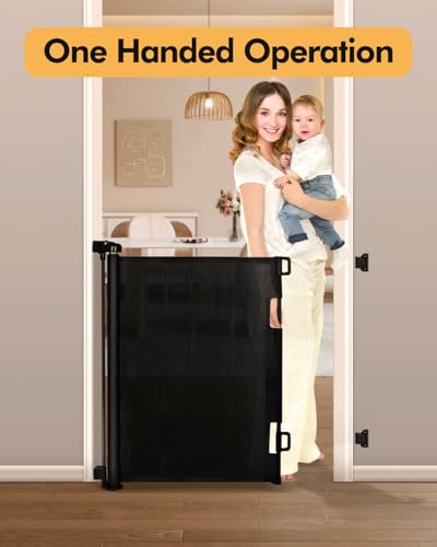 Retractable Baby Gate for Stairs & Doorways,71" Wide x - Image 4