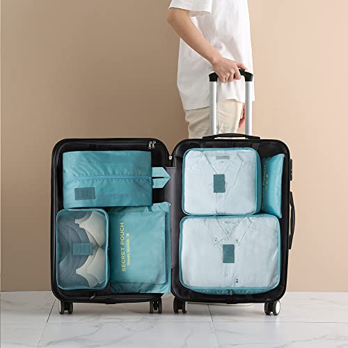Packing Cubes for Suitcases - 7 Pieces, Light Packing Cubes for Travel, Suitcase Organizer Bags Set, Luggage Organizers for Suitcase, Water-Resistant Travel Essentials, Nile Blue - Image 7