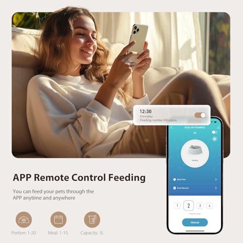 IMIPAW Automatic Cat Feeder, 5G WiFi Food Dispenser | Smart Feeding Sy - Image 3