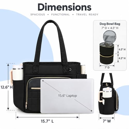 Dog Travel Bag for Supplies, Stylish Dog Mom Tote | Travel Essentials - Image 7