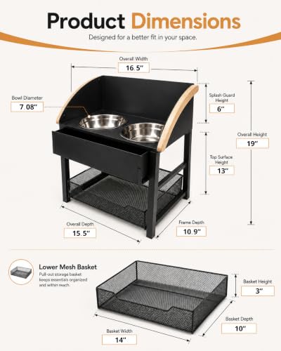 Elevated Dog Bowls for Large Breed Dogs with Storage - Image 7