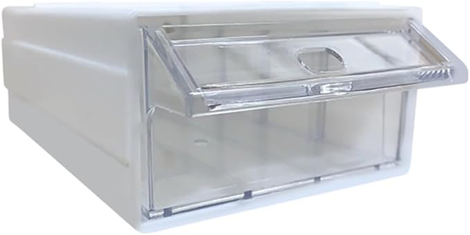 6 Pcs Drawer Stacking Storage Cabinet, White Plastic Drawers Storage Closet & 18 Pcs Clear Dividers Organizer Rack & 12 Pcs Tag Card for Home Office School