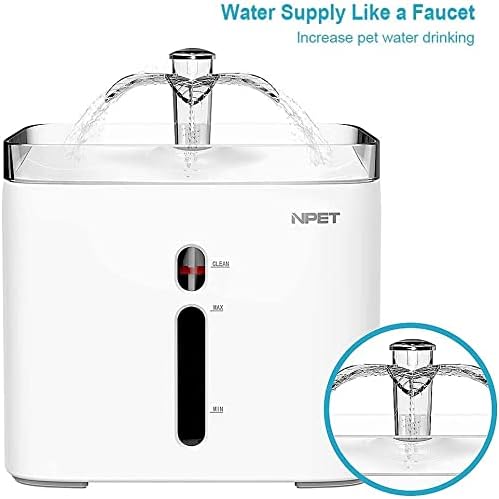 Pet Fountain Cat Water Fountain, 3L Automatic Pet Drinking Fountain Dog Water Dispenser with QuadrupleAction Filter Pet Water Dispenser (Color : with Sensor Switch) (White)