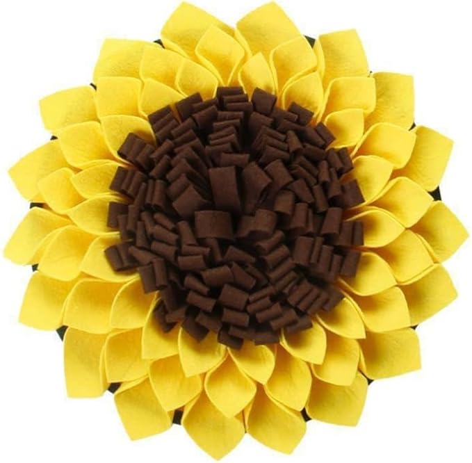 Dog Interactive Puzzle Feeders Slow Feeding Toy Sunflower Shape Improving Intelligence for Puppies Snuffle Small Puzzle Foraging Large with Fixing Handle
