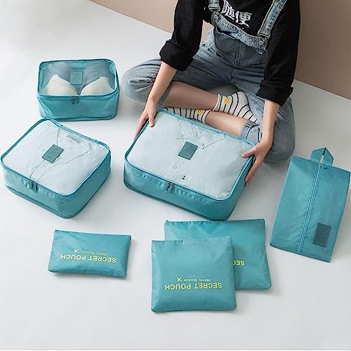 Packing Cubes for Suitcases - 7 Pieces, Light Packing Cubes for Travel, Suitcase Organizer Bags Set, Luggage Organizers for Suitcase, Water-Resistant Travel Essentials, Nile Blue - Image 5