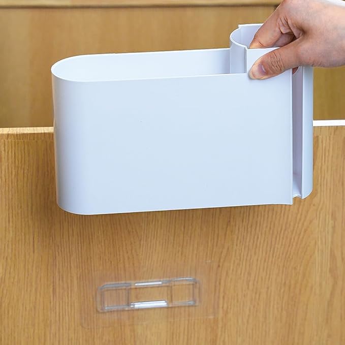 2PCS Cabinet Door Organizer,Self Adhesive Kitchen Cabinet Organizer,Cabinet Door Storage Box for Bathroom/Kitchen/Living room,Storage shelf rv must haves. (white)