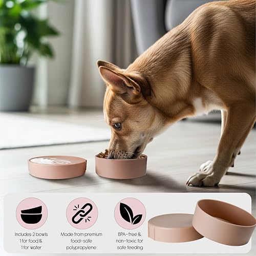 Barkin’ Trails Travel Dog Bowls, Portable Outdoor Water, BPA-Free, Food Grade Plastic Dog Travel Bowl, Camping Essentials & Container (Mocha) - Image 5