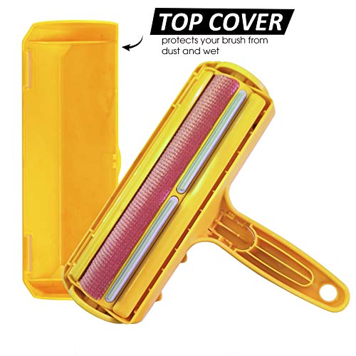 Pet Hair Remover Roller - Lint Roller for pet Hair - Self Cleaning Dog & Cat Hair Remover - Remove Dog, Cat Hair from Furniture, Carpets, Bedding, Clothing and More. Orange - Image 4