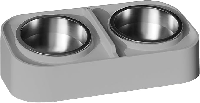 Cat Water and Food Bowl - Kitten Feeding Bowl Set, Slanted Non Slip Pet Feeder, Durable Food and Water Dish | Apartment City Living Home Travel for Apartment City Living Home Travel