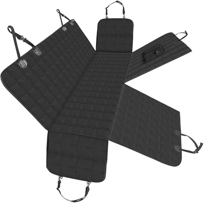 XLarge Dog Car Seat Cover for Back Seat Dog Seat Cover Hammock for Truck SUV - Waterproof Pet Car Seat Protector for Backseats, Black XL