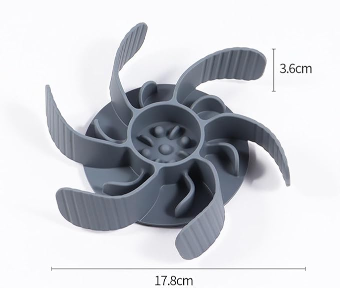 Generic Revolutionary Slow Feeder Insert [Octopus Suction Cups], Non-Toxic, Easy Clean, Anti-Gulp. for Large & Medium Size Dog Compatible with Regular and Elevated Bowls, Grey