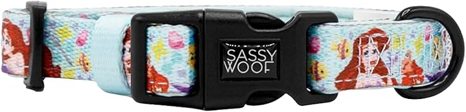 Sassy Woof Dog Collar Disney Princess Little Mermaid Ariel - S, Adjustable, Durable, Comfortable and Stylish Pet Accessories for Small Dogs - Officially Licensed