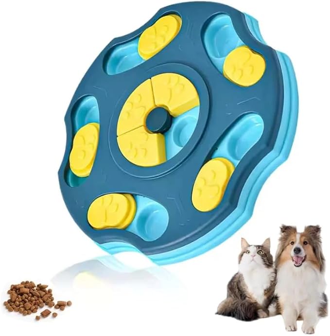 Dog Puzzle Feeder Bowl – Interactive Slow Feeding Puzzle Plate for Dogs & Puppies, Treat & Food Dispenser, Mental Engagement Toy