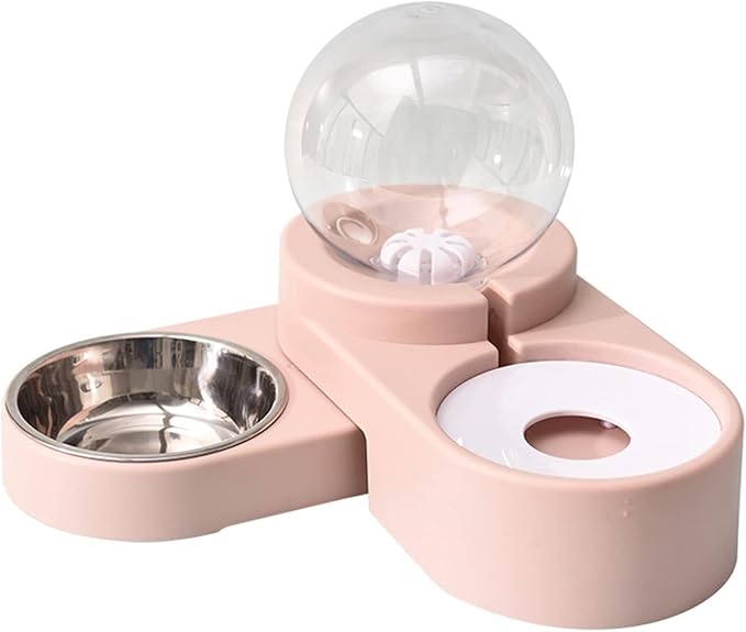 Automatic Pet Water Feeder & Food Dispenser 2.8L for Dogs & Cats BPA- Leak-Proof Bowl(Blue) (Pink)
