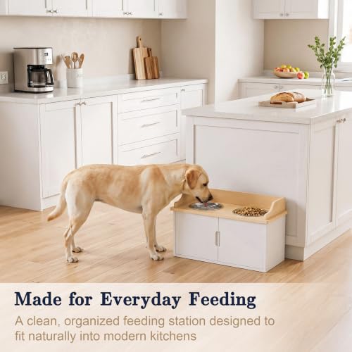 Elevated Dog Bowls with Storage, Dog Food Storage and Feeder - Image 7