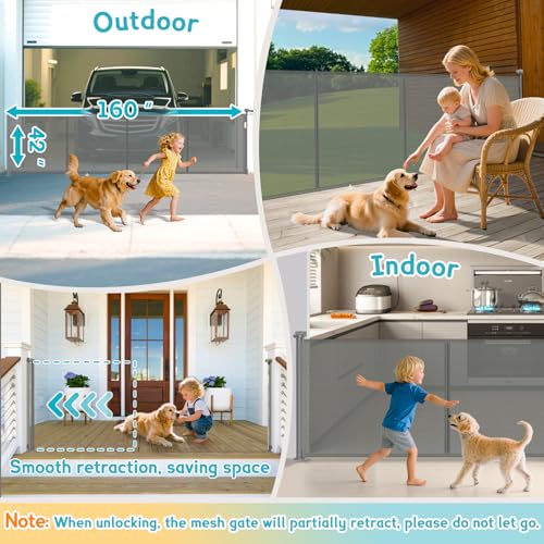 160 Inch Retractable Baby Gates Extra Wide, 42 Inch Extra - Image 8