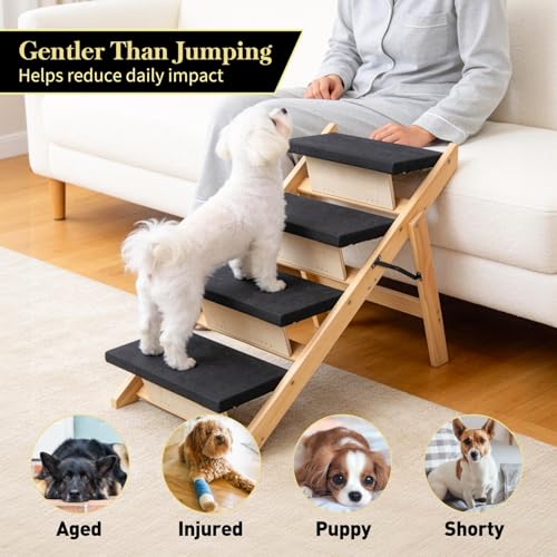 BRIKY 2-in-1 Dog Stairs/Ramp with 4 Steps, Foldable Dog - Image 4