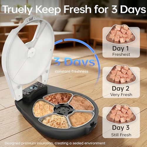 Automatic Wet Food Cat Feeder, 3 Days 5 Freshness Me | Smart Feeding S - Image 4