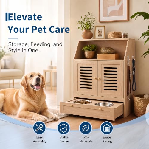 Garvee Dog Feeding Station with Storage & 2 Elevated - Image 4