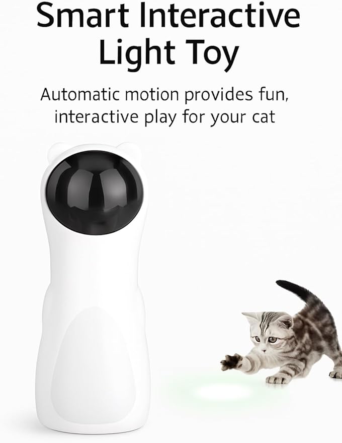 Smart Motion Cat Toy – Automatic Light Chase Toy for Indoor Cats, USB Rechargeable, Hands-Free Interactive Fun