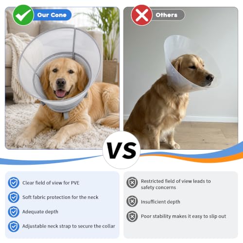 Soft Dog Cone Collar for Medium Dogs, Adjustable Recovery - Image 6