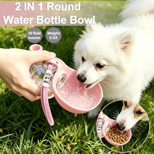 Dog Water Bottle Portable, 2in1 Round Dog Water Bowl | Travel Essentia - Image 3