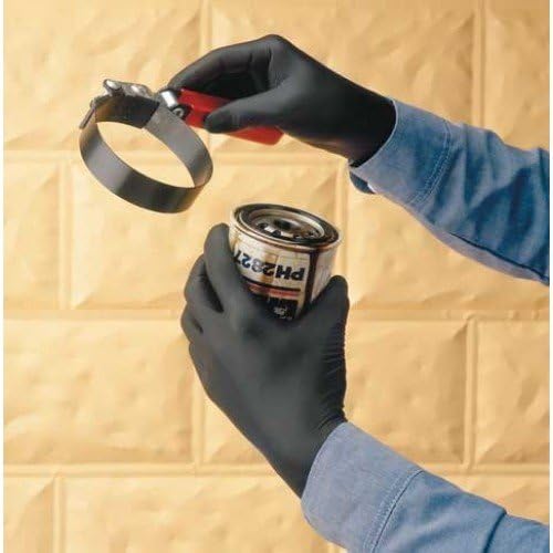 Black Advance Nitrile Examination Powder Free Gloves, Black, 6.3 mil, Heavy Duty, Medical Grade, 100/box by Diamond Gloves