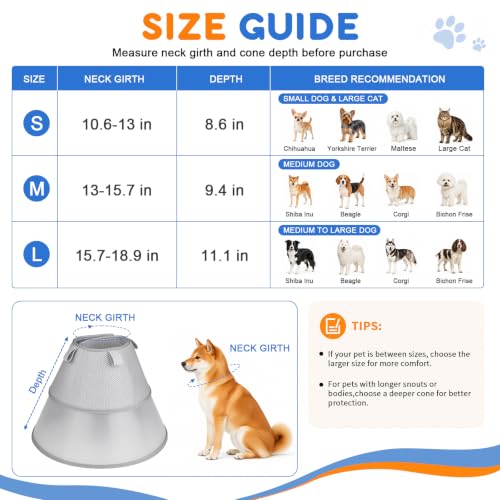 Soft Dog Cone Collar for Medium Dogs, Adjustable Recovery - Image 3