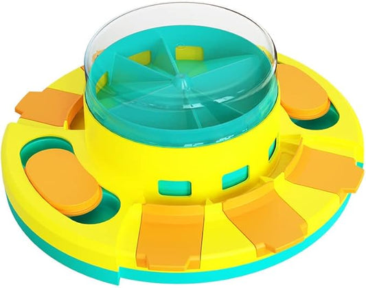Dog Puzzle Toys, Slow Feeder Pup Food Treat Feeding Dispenser for IQ Training and Brain Stimulation, Press-and-Release Leak-Proof Dog Toy Gifts for Puppies, Cats, Dogs