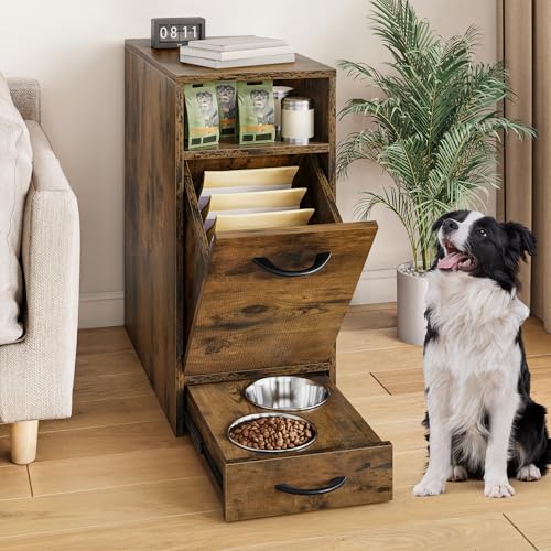 DWVO Dog Feeding Station with Storage & 2 Feeder Bowls - Image 3