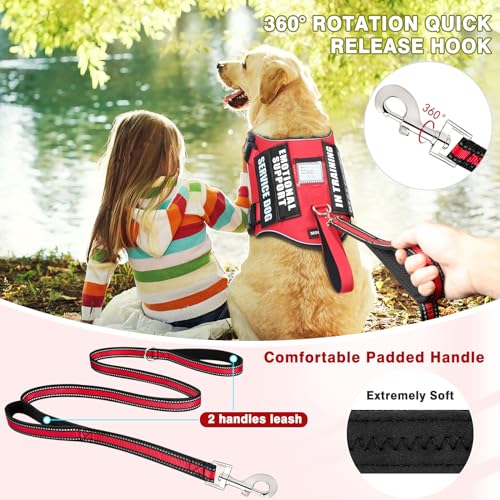 Service Dog Vest Harness and Leash Set+10 Patches,Easy - Image 4