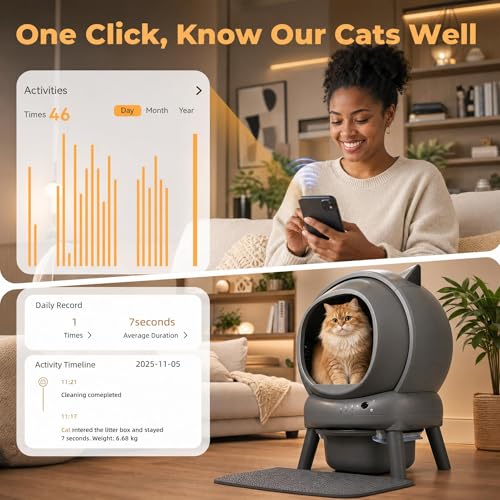 Waste Bags for Self-Cleaning Cat Litter Box, Replacement Waste Bags for Cat Litter Box Liners, Heavy-Duty Dual Drawstring, Leakproof Trash Bags for Litter Box Drawers, 6 Rolls (120 Bags)