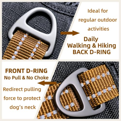 No Pull Reflective Dog Harness, 2 D-Rings Escape Proof Dog Vest - Image 5