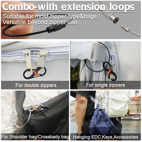 Qivievsa 6+2Pcs Zipper Clips Anti Theft Travel Set, | Travel Safety - Image 5