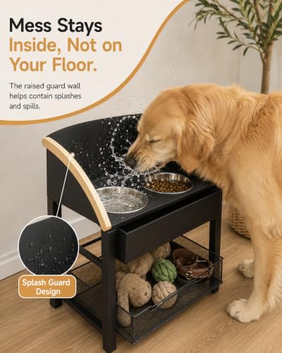Elevated Dog Bowls for Large Breed Dogs with Storage - Image 4
