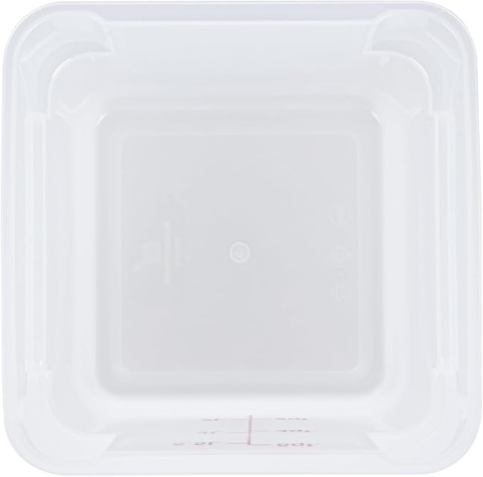 Restaurantware Food Storage Container 1 Pack of 6 qt Plastic Kitchen Storage Bin with Volume Markers Space-Efficient Design Dishwasher-Safe Polypropylene Translucent